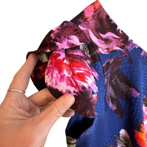 Anthropologie Moulinette Soeurs Rosado Blue Floral Sheath Dress Sz 4 Pockets EC - Picture 7 of 16